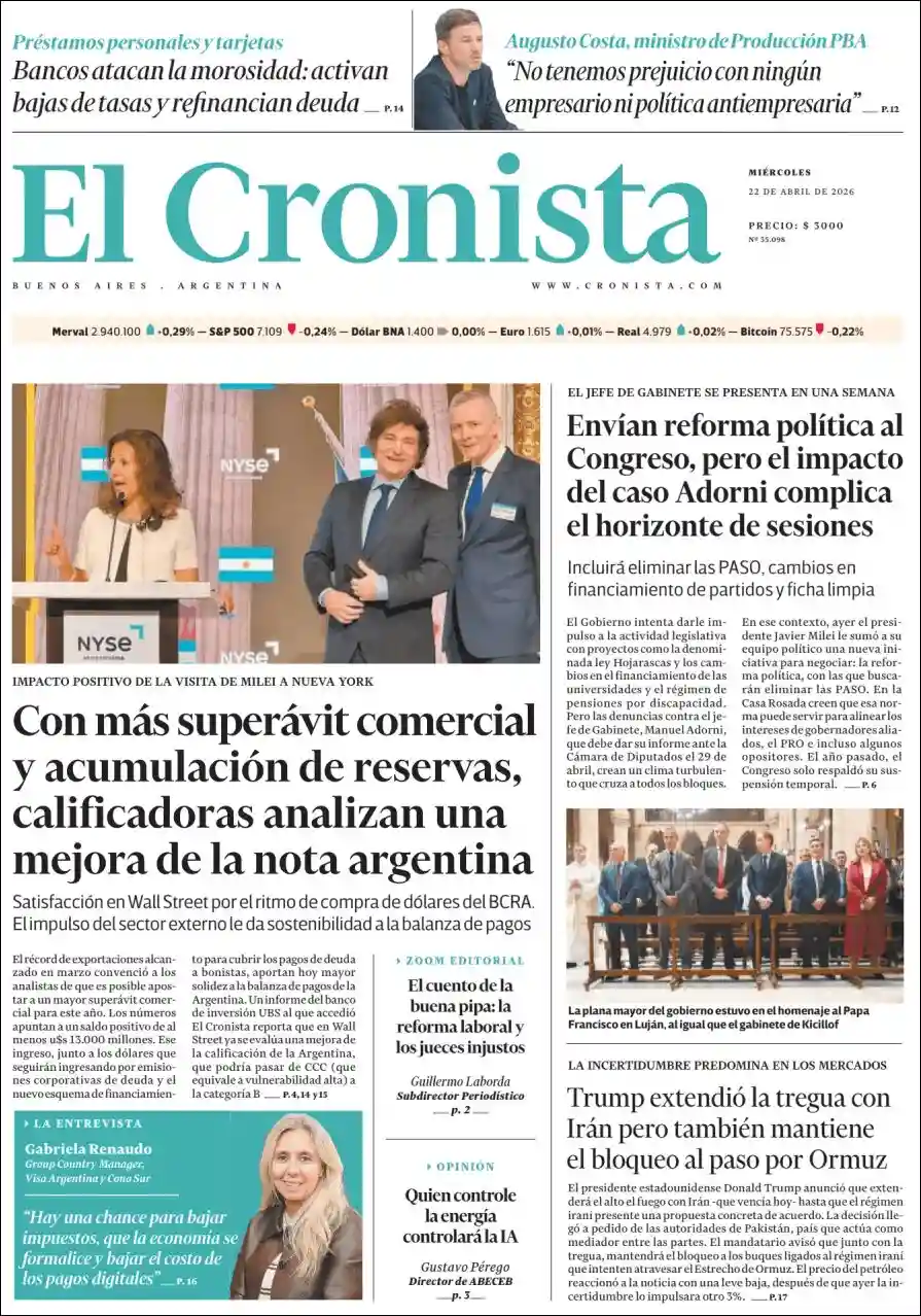 Estudios Max | DIARIO LA CACHARPAYA - Tapa del diario Cronista