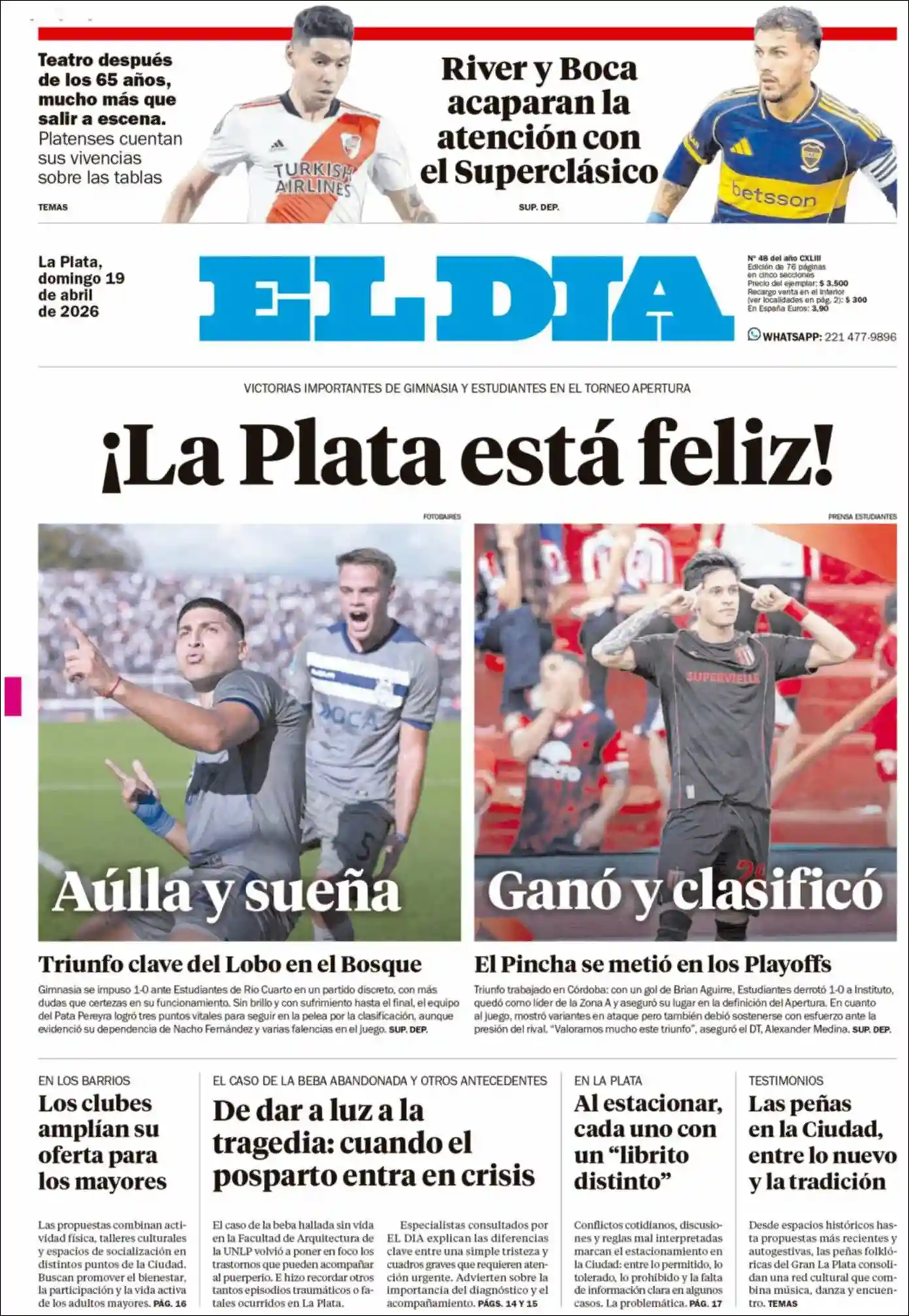 Estudios Max | DIARIO LA CACHARPAYA - Tapa del diario El Dia