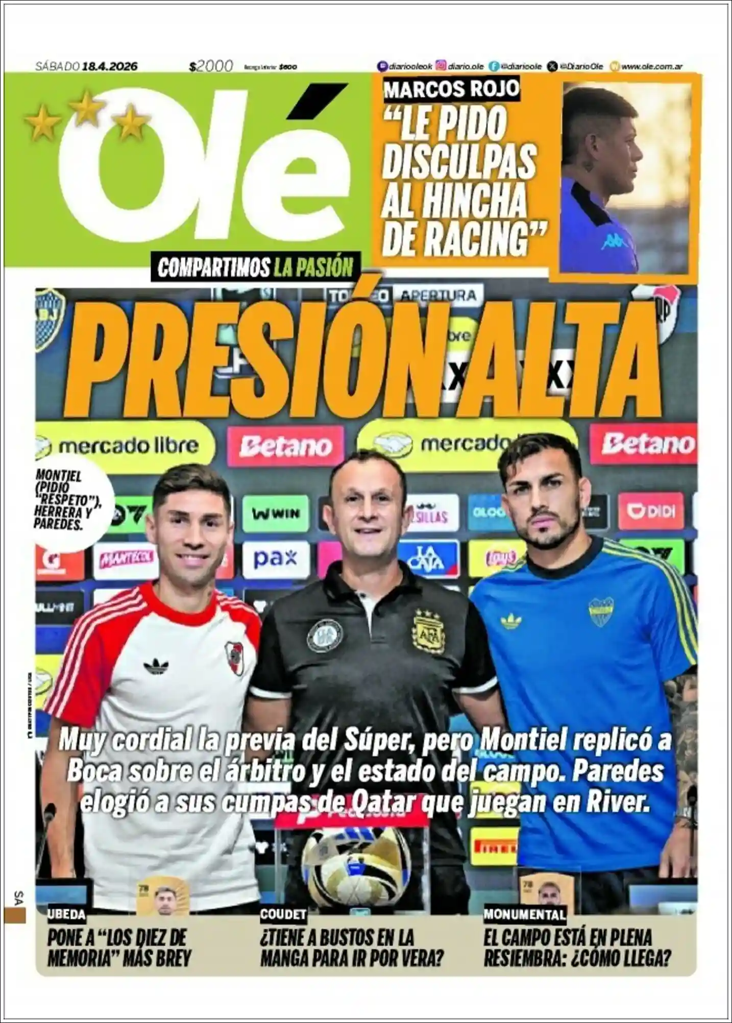 Estudios Max | DIARIO LA CACHARPAYA - Tapa del diario Ole