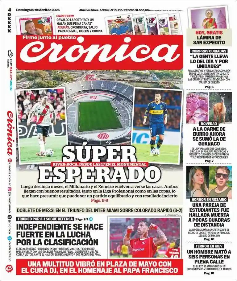 Estudios Max | DIARIO LA CACHARPAYA - Tapa del diario Crónica